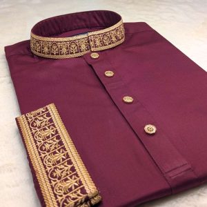 Maroon Bamboo Cotton Panjabi
